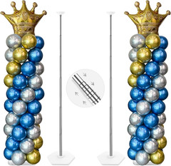 2 Pack Adjustable Balloon Column Stand Kit 7FT Metal Party Display