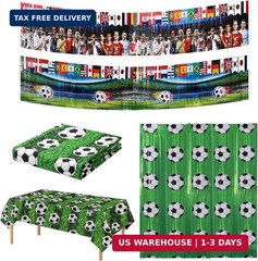 Soccer Birthday Party Supplies Set 5 Large Item, World Cup Party Decorations, Fo