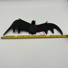 Halloween Hanging Bats Spooky Black Rubber Decor Party Lot Of 6
