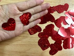 600 PCS Red Glitter Heart Confetti Valentines Day Wedding Table Decoration