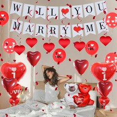 Will You Marry Me Decorations – 534 Pcs Proposal Decorations Kit Love-Bear I …