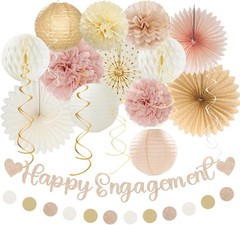 Champagne Gold Boho Engagement Decor Kit – 21PCS Beautiful Party Essentials