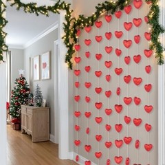 8 Pcs 8.2ft Valentine’s Day Decorations – 80 Pcs 3D Glitter Heart Garland, Roman