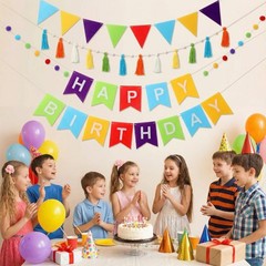 139 Pcs Felt DIY Custom Banner Kit Include 104 Letters 18 Swallowtail Flags 1…