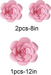 3pcs Party Paper Flower Wedding Flower Backdrop Decorations DIY Handcrafted F…
