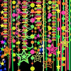 Neon Party Decorations Glow in The Dark Streamers Garland Fluro Fluorescent