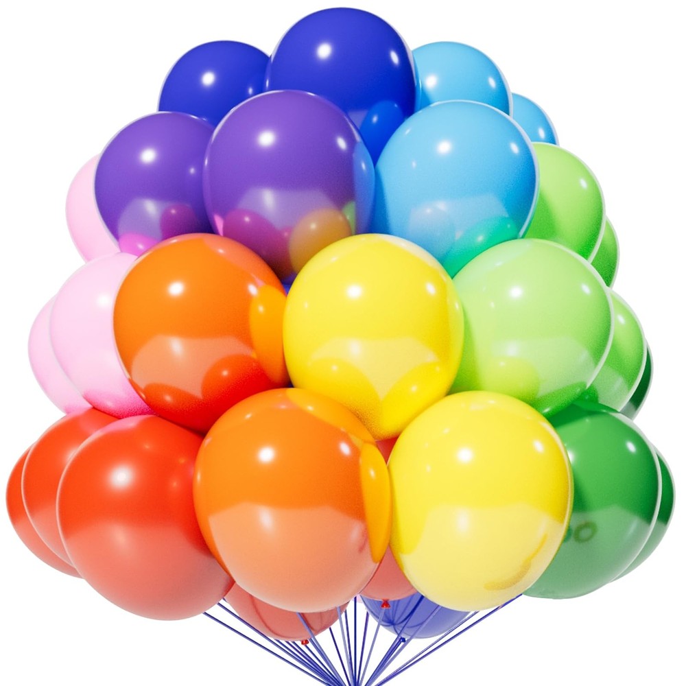 120 Balloons Rainbow Thickened 12 Inch, Assorted Color Latex Balloons Made Wi…