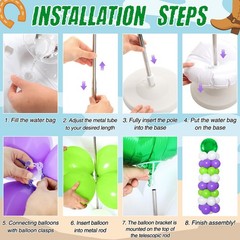 2 Sets Light Inspired Year Balloon Column Stand Kit Cartoon Story Game Purple…