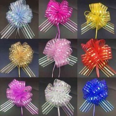 Decor Wedding Pull UK Wrap Party Organza Pom Gift Bow Bows Large 50mm Ribbon
