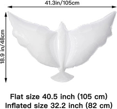 12-Pack Dove Balloons Memorial Release in Sky, Biodegradable White Angel Lantern