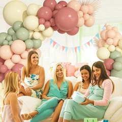 149-Piece Balloon Arch Garland Kit in Dusty Pink, Yellow & Sage Green