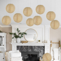 Boho Party Decorations Burlap Hanging Paper Lanterns for Boho Baby Shower Bridal