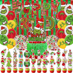208Pcs Green Monster Christmas Party Decoration,Holiday Decorations for Families
