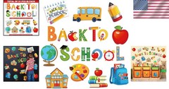 Assorted 51 Paper Cutouts for Back to School – Perfect for Classrooms & Parties