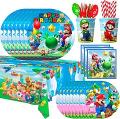 Super Mario 168pcs Party Decorations Set Kids Birthday Balloon Tableware Kit