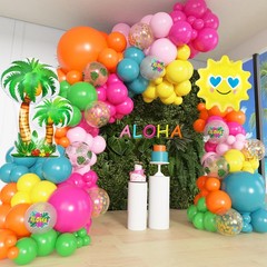 165Pcs Summer Aloha Tropical Balloon Arch Garland Kit, Hot Pink Green Orange …