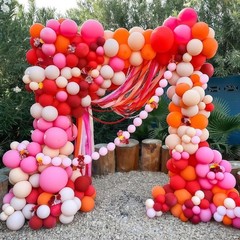 Pastel Pink Quick Link Balloons, 100PCS 10 Inch Baby Pink Linking Balloons fo…