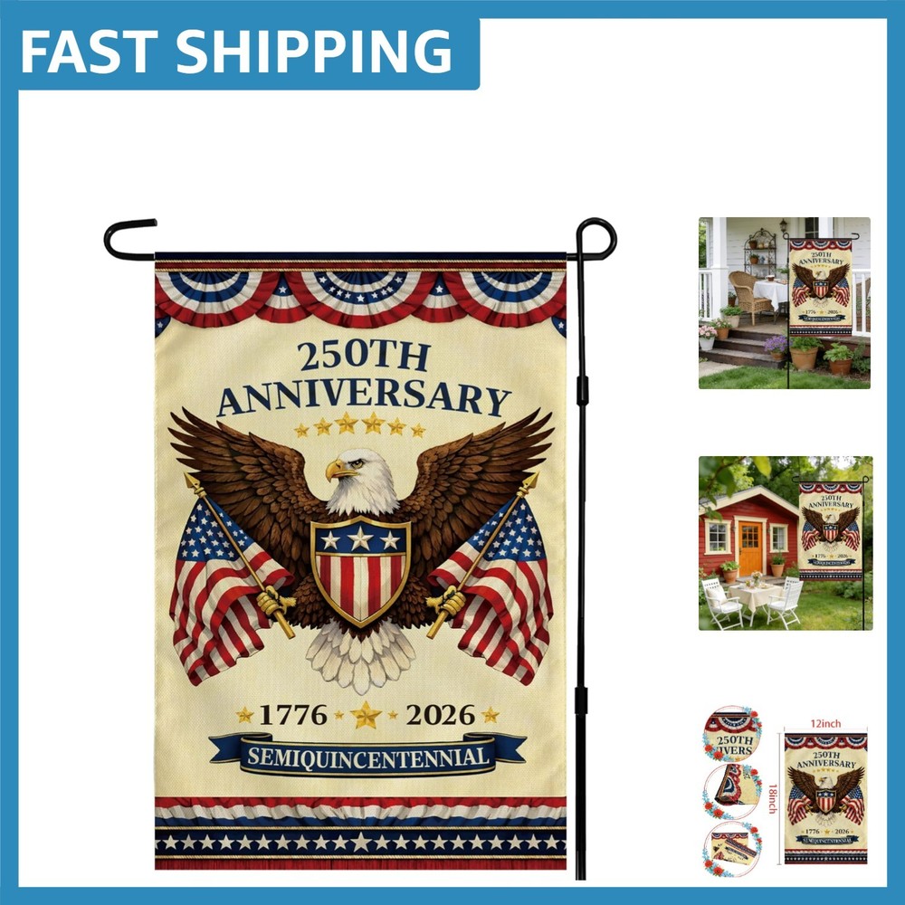 Celebrate Independence: 250th Anniversary Indoor/Outdoor Garden Flag, 18×12