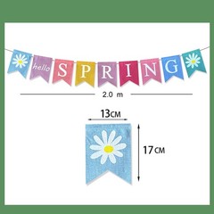 DONCIDAY Hello Spring Banner,Pre-assembled 6 inches x 8 inches, Banner