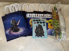 Star Wars Party Favor Bundle 48 Pc – 12 Gift Bags, Bracelets, Straws, Stickers