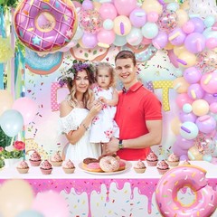 131Pcs Donut Birthday Party Decorations Supplies for Girls, Donut Balloon Gar…