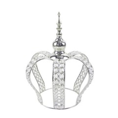 Crown Centerpiece 14″ in» x 11″ Vintage Style Metal Showpiece with Glass Crystal