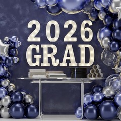 Grad 2026: 8 Bright LED Marquee Letters – Perfect for Graduation Celebrations!