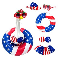 1Set Striped Bikini Yard Patriotic Porch Goose Outfits Star-patterned Summer