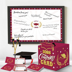 Graduation Decorations Maroon and Gold 2026 – Giant Guest Book Alternative,Gradu