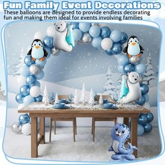 108 Pcs Winter Party Decorations Polar Bear Penguin Seal Christmas Balloon Ar…