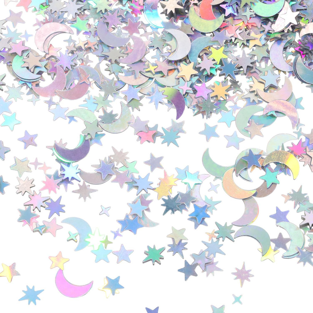 Moon Star Table Confetti Decor Glitter Confetti for Birthday Wedding Foil Theme