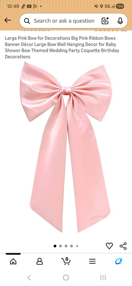 Large Pink Bow for Decorations Big Pink Ribbon Bows Banner Décor Large Bow Wall