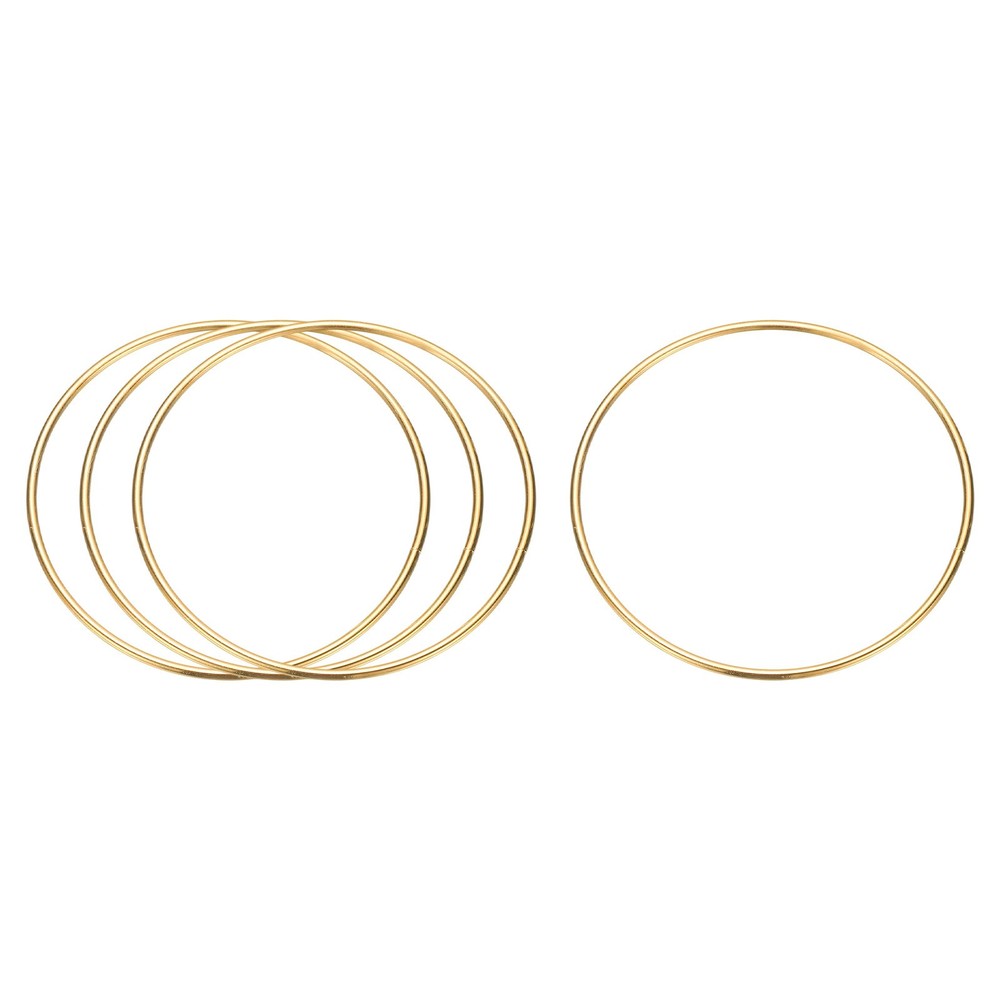 4 Pcs Metal Hoops for Crafts, 4 Inch Dream Catcher Rings, Gold