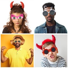NICOWARM 24 Pcs Funny Party Sunglasses Photo Booth Props for Adults Teens