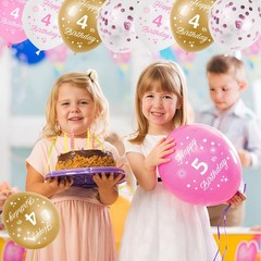 Pink 3rd Birthday Balloons for Girls – 16pcs Pink & Gold Happy Birthday Ballo…