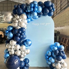 Awenztech Metallic Blue Balloons 12 inch, Chrome Blue Latex Balloons 50pcs Pa…
