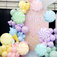 7 Colors Macaron Candy Balloons 18 Inch/Round Lollipop Foil Balloons for Sprin