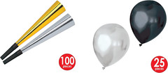 Super Deluxe New Year’S Assortment for 100 Guests – Black, Gold and Silver Party