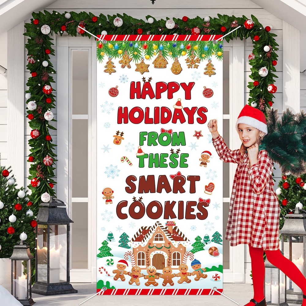 Christmas Classroom Door Cover Decoration Winter Christmas Gingerbread Door B…