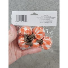 Greenbrier International Mini Pumpkins Fall Decor Gingham Flocked 15pc 3 Packs