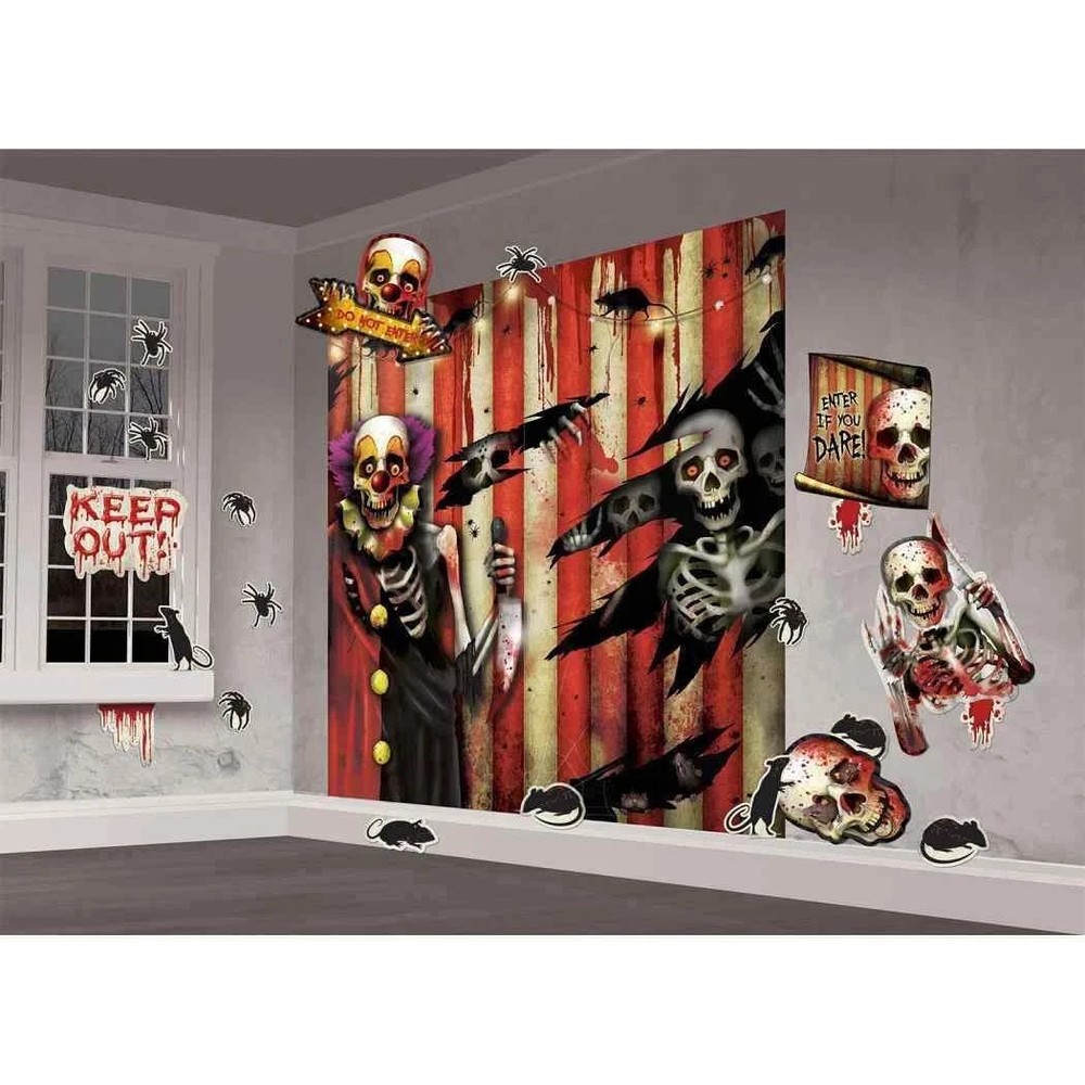 Creepy Carnival Circus Haunted Halloween Party Scene Setters Decorating Kit