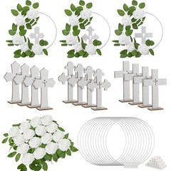 Wesiti 48 Pcs Baptism Centerpiece First Communion Table Decoration 12 Wood
