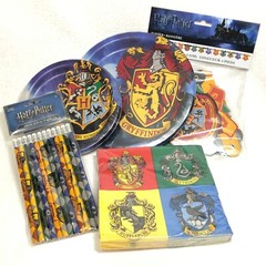 Harry Potter Party Set 45 pc Gryffindor Birthday Plates Napkins Pencils Banner