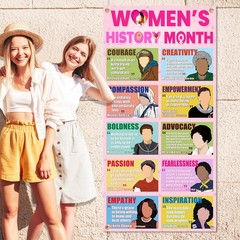 Womens History Month Decorations Door Cover, 6×2.9FT Inspirational Quotes Pos…