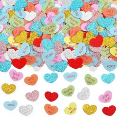 200 PCS Glitter Valentines Day Conversation Candy Heart Table Confetti