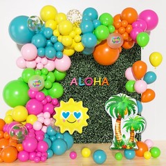 165Pcs Summer Aloha Tropical Balloon Arch Garland Kit, Hot Pink Green Orange …