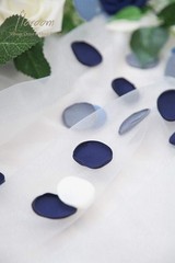 Floroom 300pcs Rose Petals Dusty Blue Navy Faux Silk Flower Petals for Weddin…
