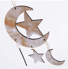 Eid Hanging Decoration Ramadan Eid Mubarak Decorations Islam Moon Stars Wooden