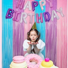 Blue Purple Pink Tinsel Backdrop – Pastel Foil Fri