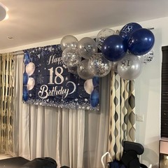 60th Birthday Decorations for Men, 15 Pieces Navy Blue Silver Happy 60th Birt…